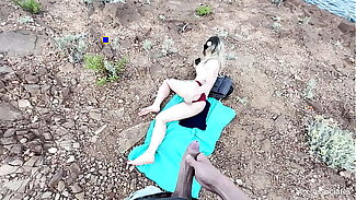 PUBLIC DICK FLASH ON an obstacle BEACH. I pull out my dick in front of a young girl on an obstacle nudist beach.